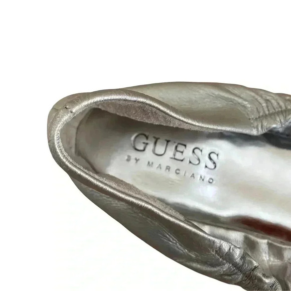Guess by Marciano Silver Jeweled Ballet Flats Size 6.5 Bling Flashy Y2K - Picture 5 of 9